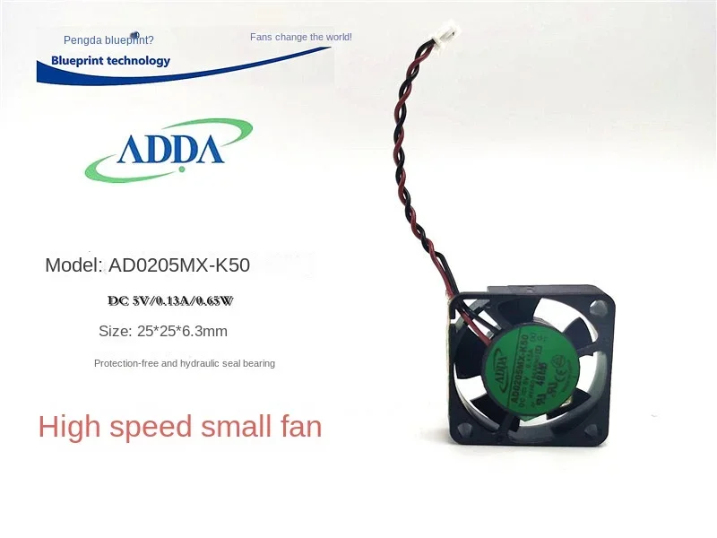 

New Adda Ultra-Thin 6mm High Turn 2506 2.5cm Miniature AD0205MX-K50 5V Cooling Fan 25*25*6MM