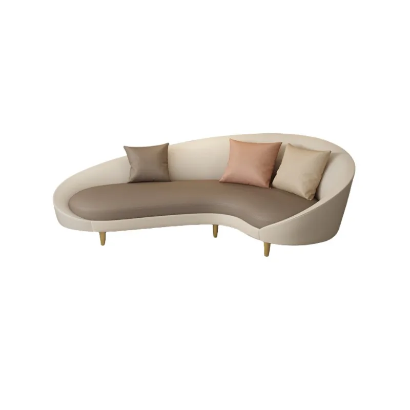 The sofa is simple and modern arc, special-shaped creative light luxury, store reception sofa