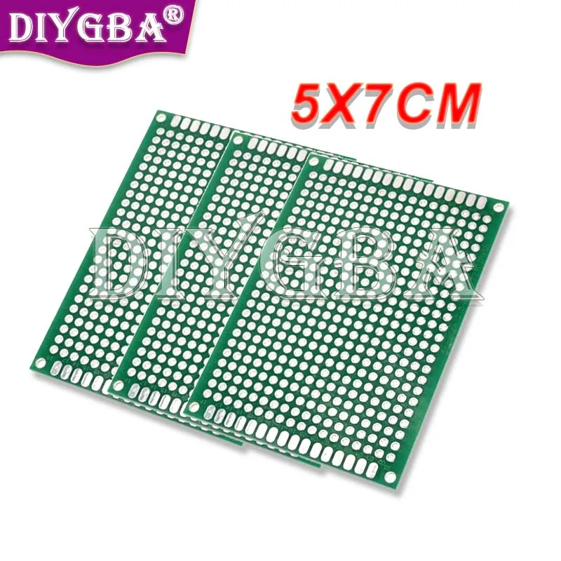 5PCS/Lot 5*7CM Universal Board Breadboard Dual Side Tin Experimental Board Green Oil Fiberglass Board Double-Sided PCB 5x7cm