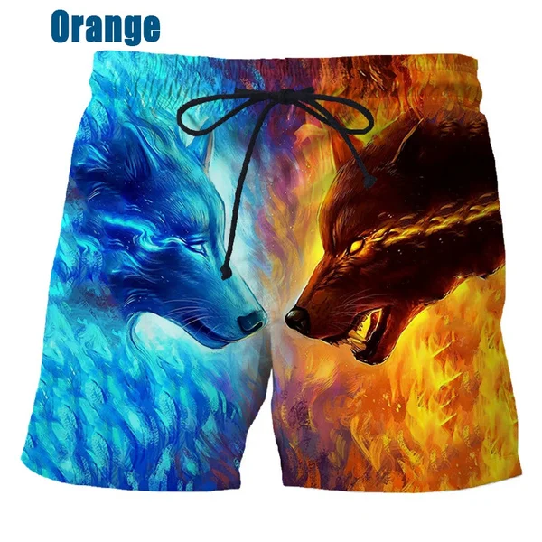 2023 Fashion Animal Wolf 3d Shorts Hip Hop Rock Personality Creative Summer Casual Beach Shorts