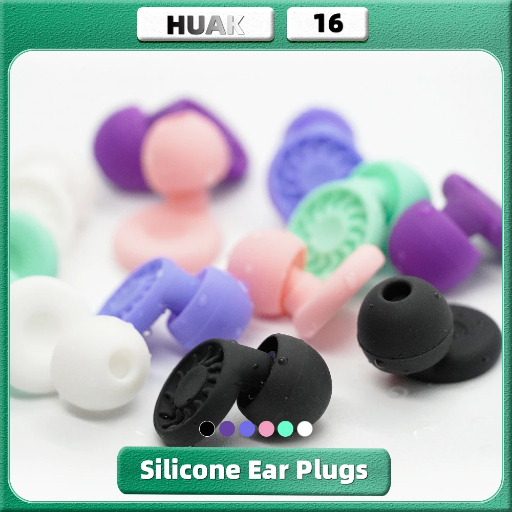 HUAK Reusable Silicone Sleep&Swim Earplugs - Noise-Cancelling Ear Tips for Comfortable Sleep and Water Activities Easy to Clean