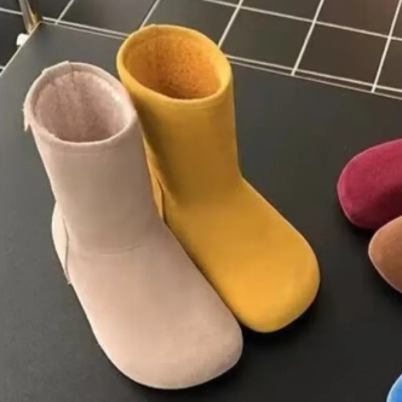 Flats Women Plush Short Boots Fashion Casual Winter Shoes 2025 New Trends Snow Ankle Boots Designer Comfort Zapatillas De Mujer