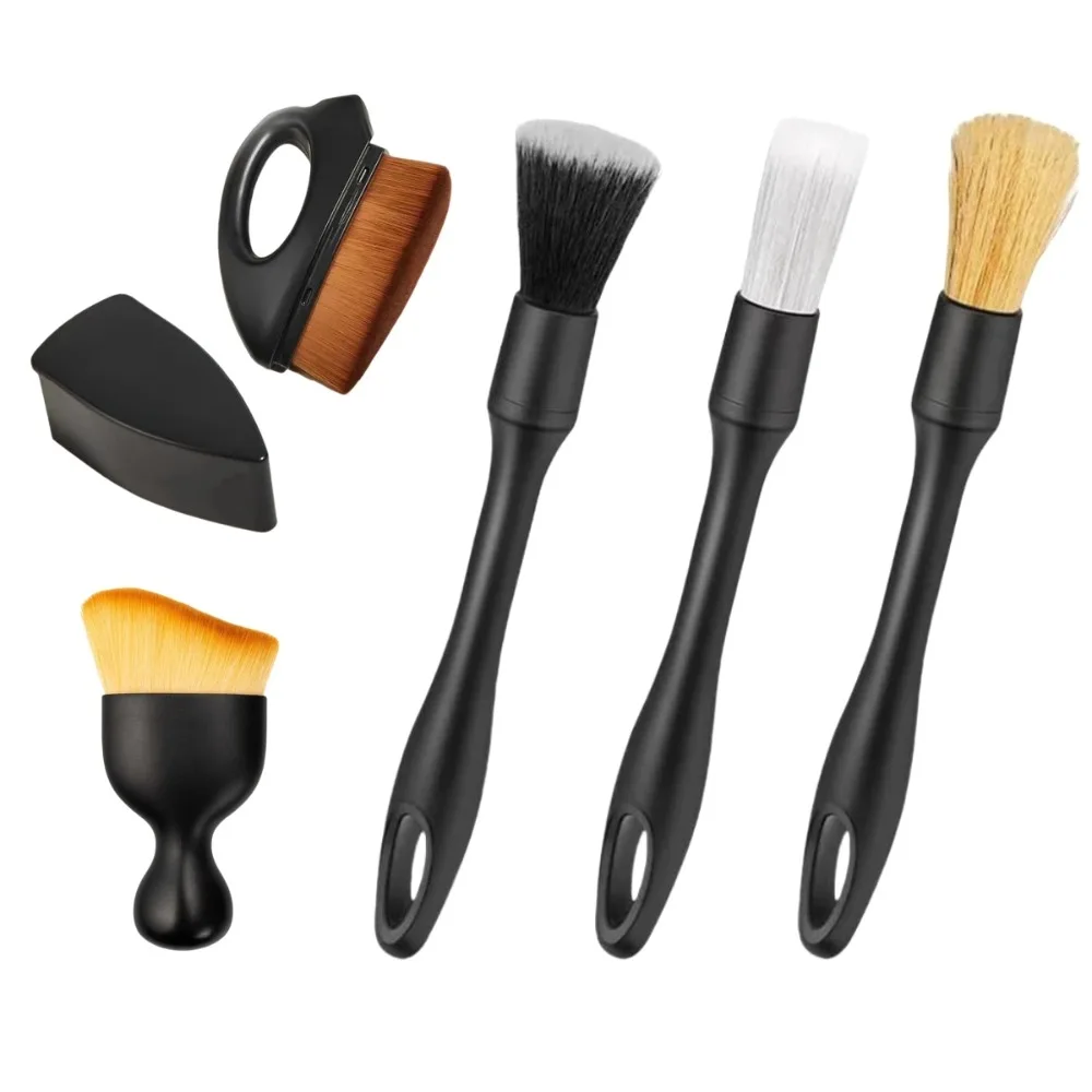

4 5PCS Car Detailing Brush Set Air Vent Cleaner Crevice Dust Brush Auto Interior Cleaning Kit Wash Tool Set