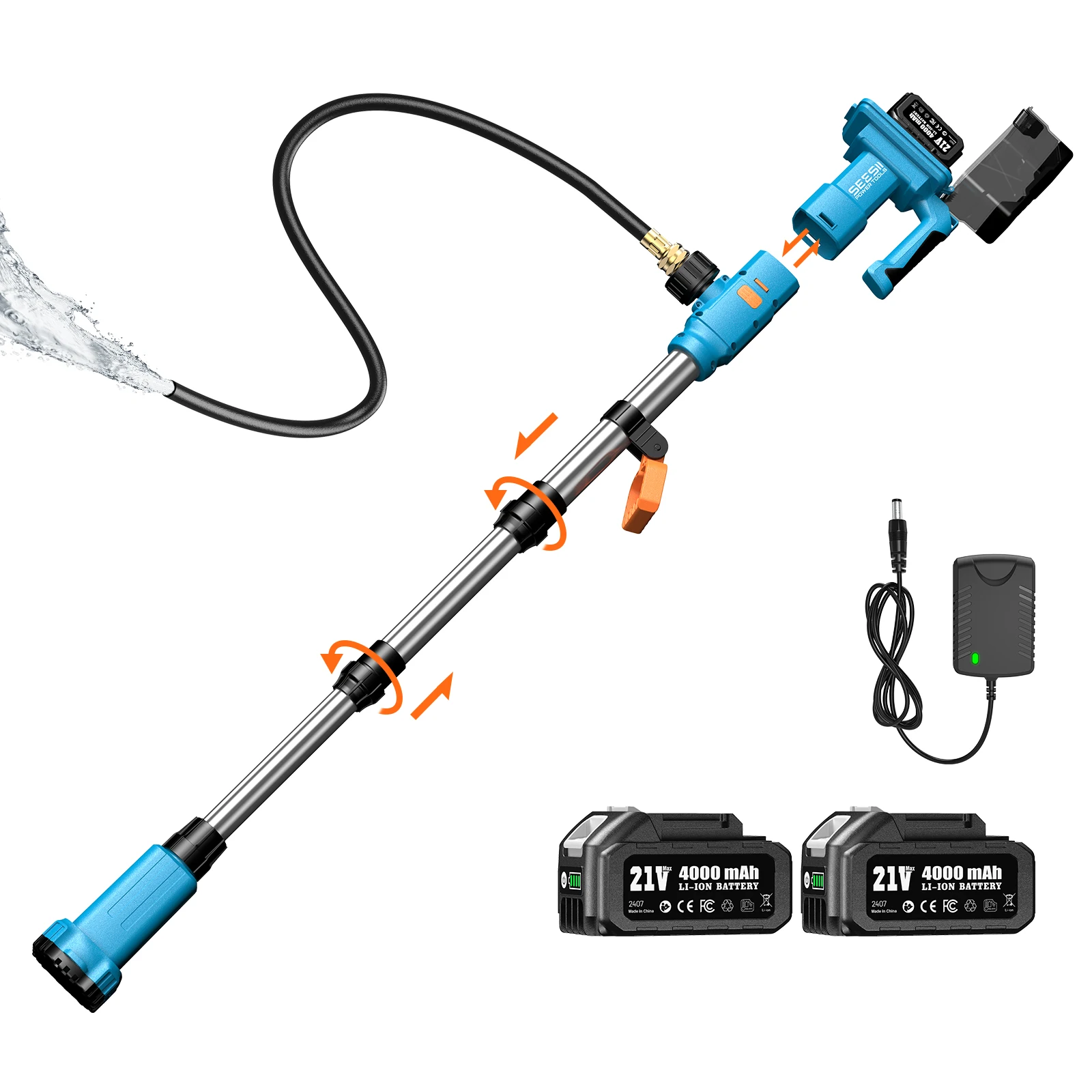 

Seesii-CLP020C Cordless Stick Water Transfer Pump Handheld Portable Utility Sump Pump 3/4" for Pool/Garden/Pond/RV/Boat Draining