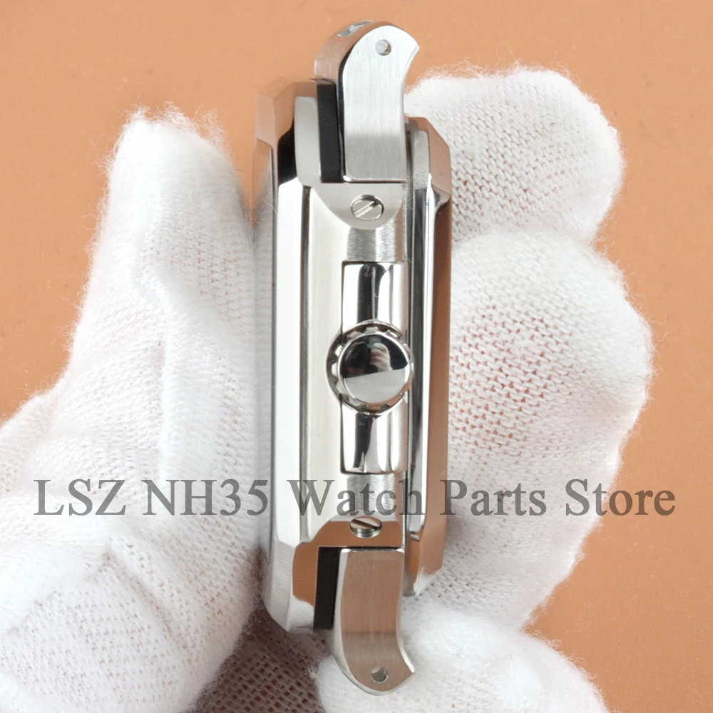 38 مللي متر مع سوار الفولاذ المقاوم للصدأ لحركة NH35 NH36 NH38 29.5 مللي متر الهاتفي الياقوت الزجاج كابيتوس ساعة اكسسوارات