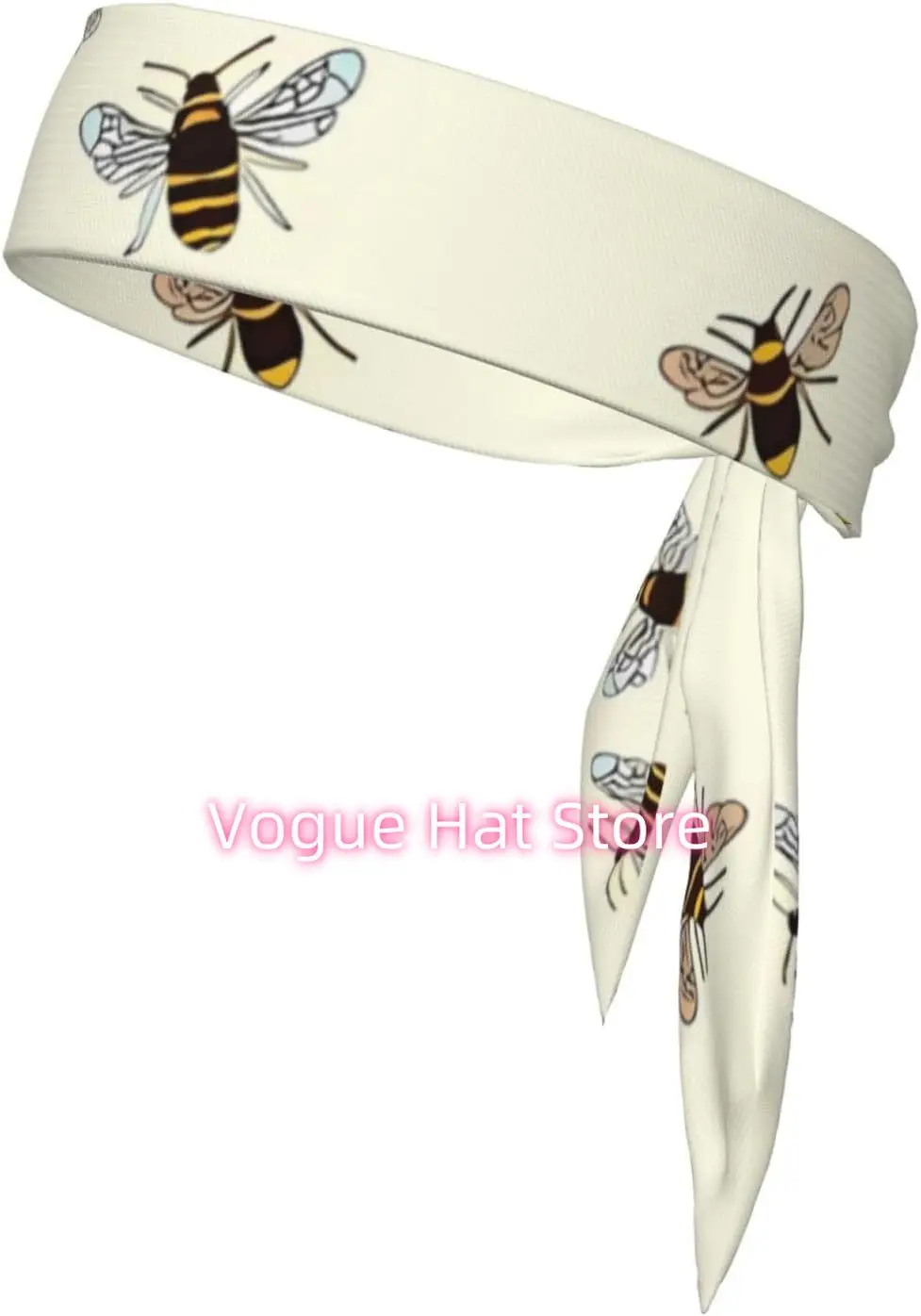 

Bees Pattern Beach Summer Tropical Tie Sweatband Headband Men Women Elastic Bandana Adjustable Non-Slip Moisture