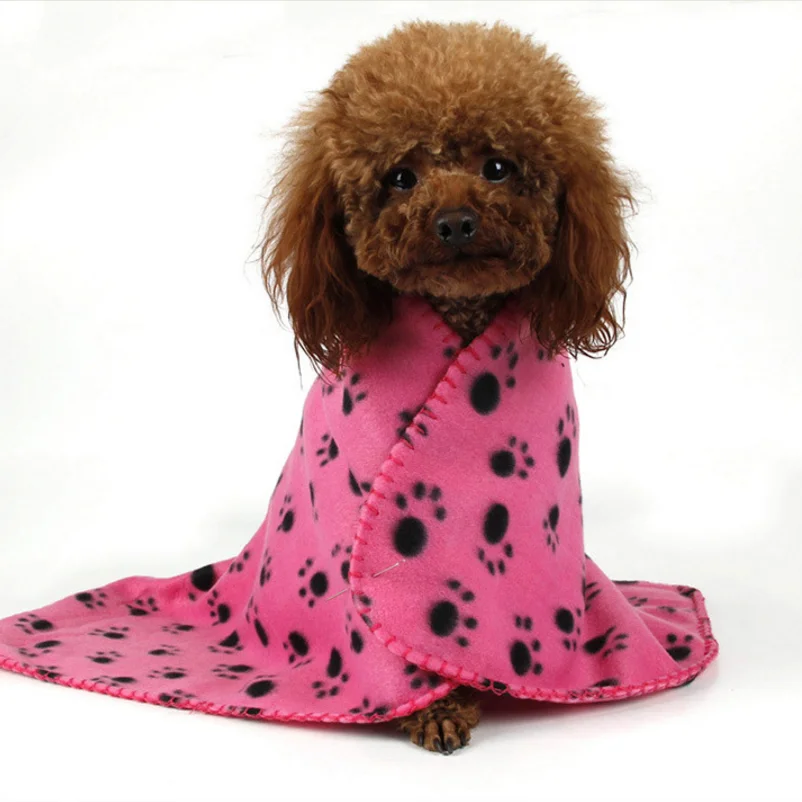 Wholesale Pet Beds Quality Hot Sale Multi-colors Dog Blankets Soft Fleece Luxury Paw Prints Dog Pet Blankets for puppy cats