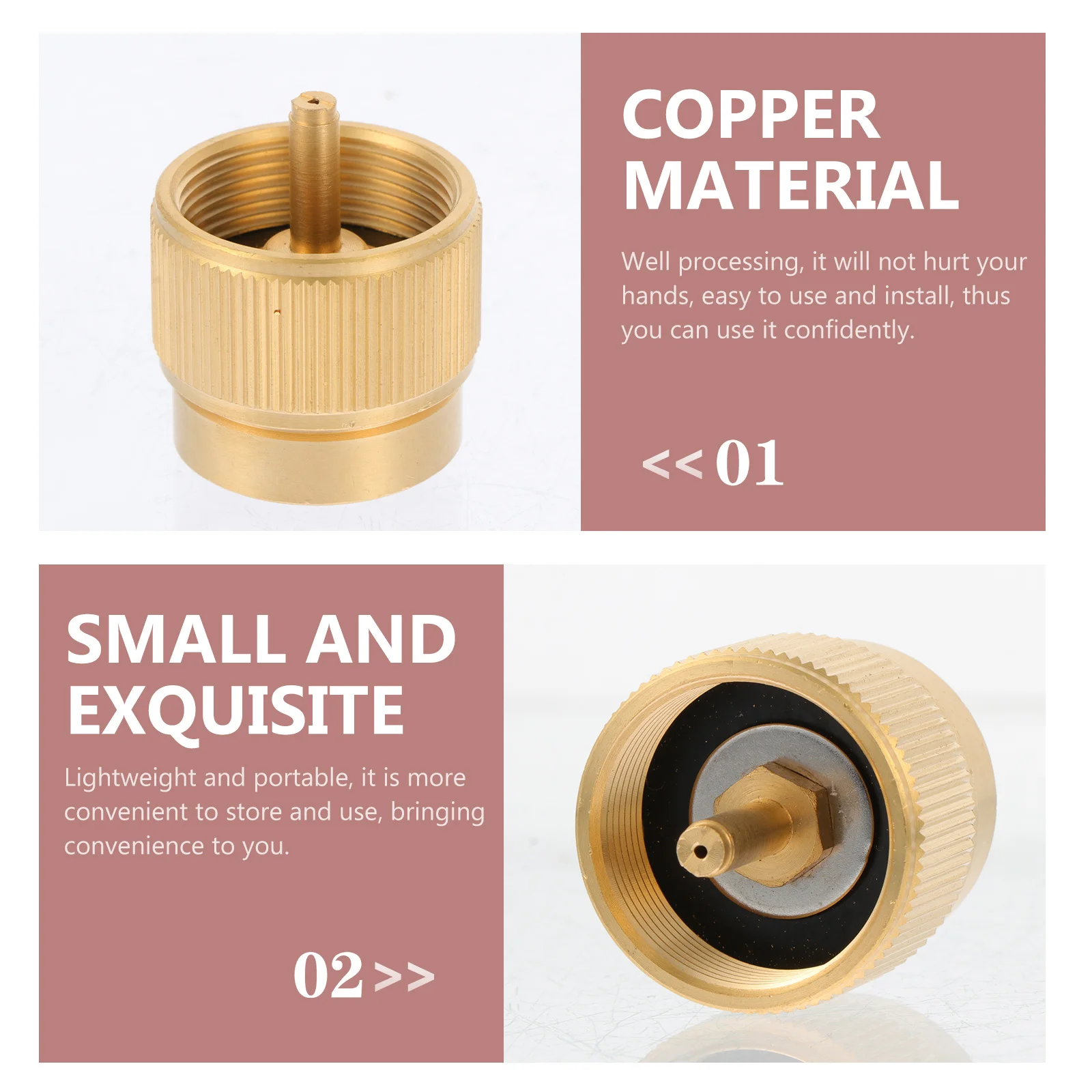 อะแดปเตอร์โพรเพนแบบพกพา ตัวแปลงถังแก๊สทองแดงขนาดเล็ก อุปกรณ์ตั้งแคมป์ ติดตั้งง่าย ใช้งานสะดวก น้ำหนักเบา สะดวกในการเดินทาง