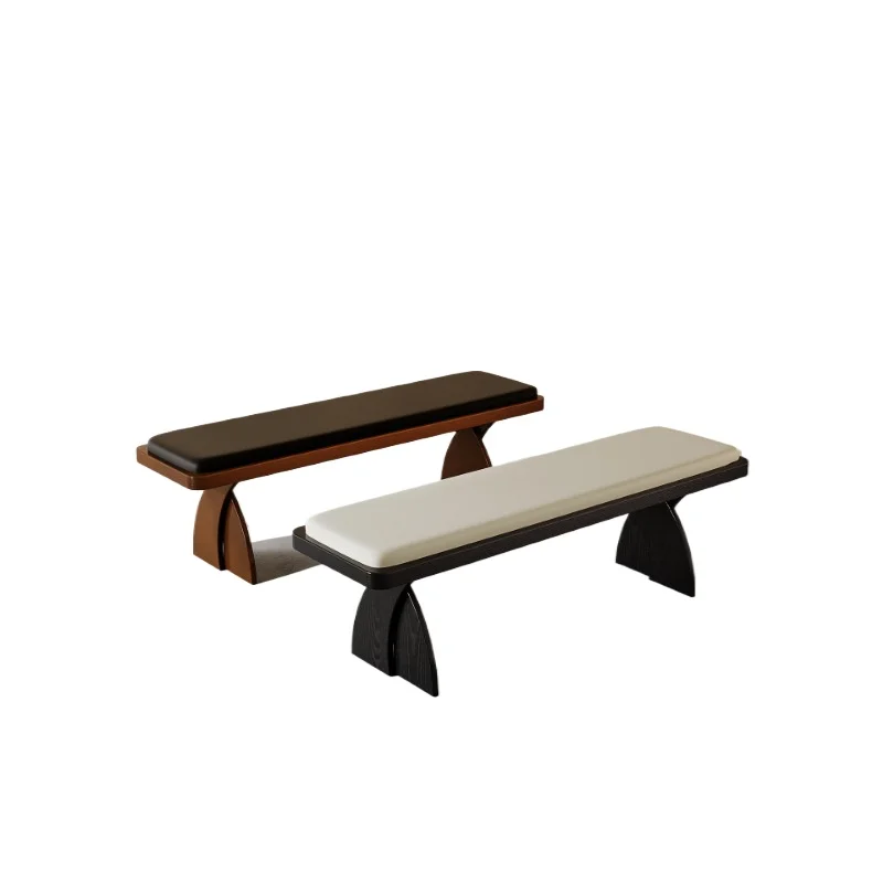 

Medieval style solid wood bench B & B cloakroom rest long strip bedside stool