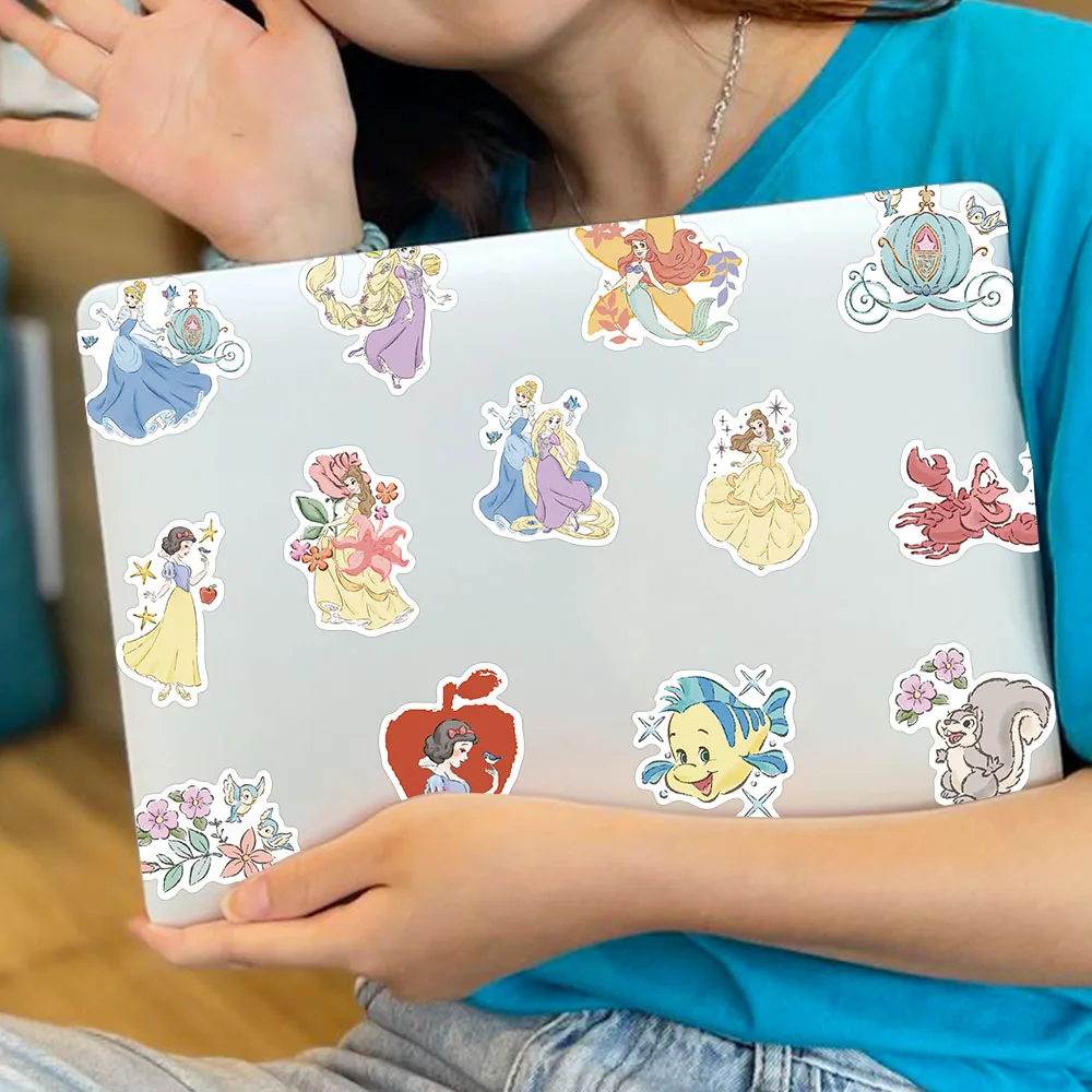 50pcs Disney Ariel Snow White Princess Stickers Aesthetic VSCO Graffiti Decals For Kids Laptop Luggage Skateboard Diary Sticker