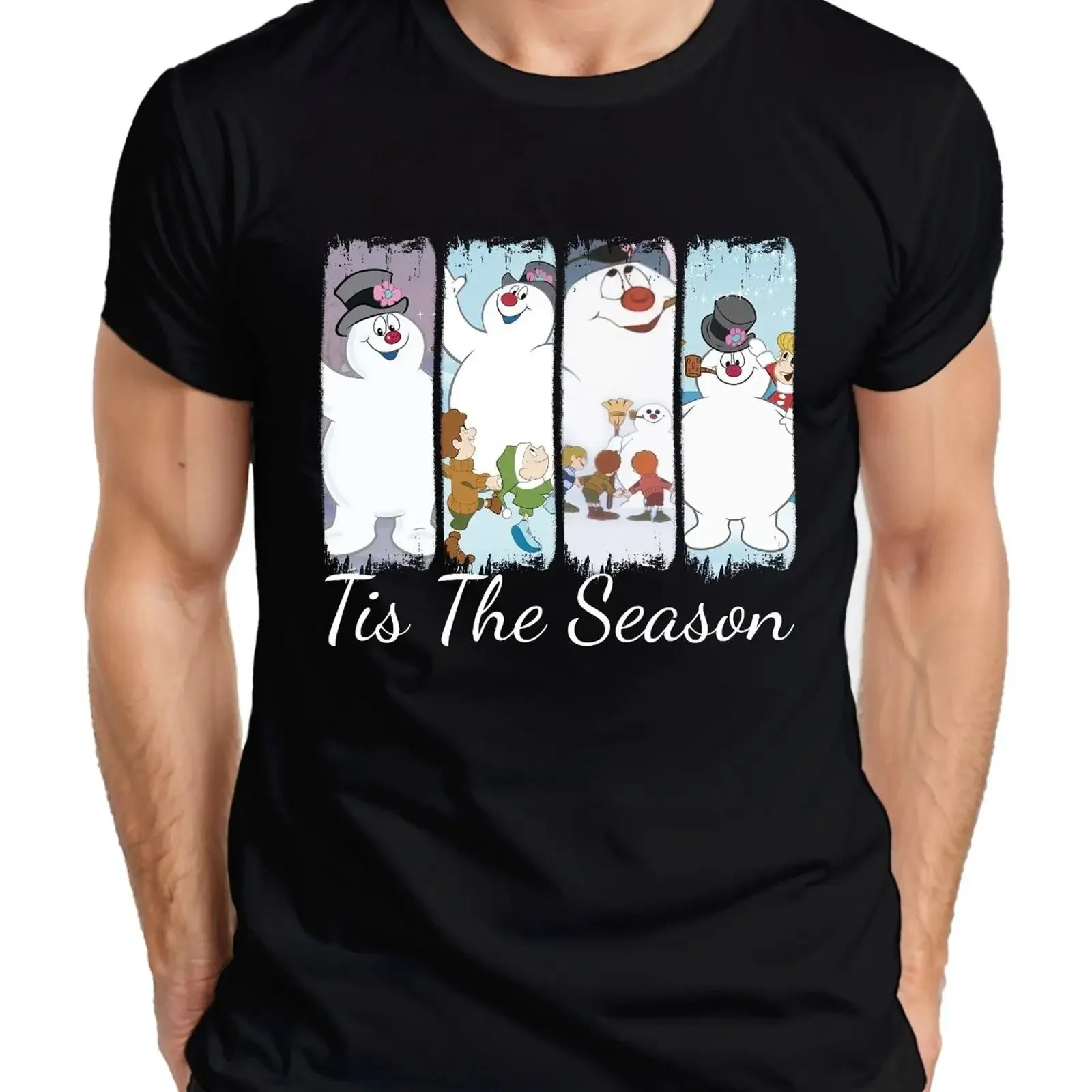 This is the Season Frosty Snowman Christmas Kids Retro Holiday Men's T Shirt vintage Washed designer clothes Versatile