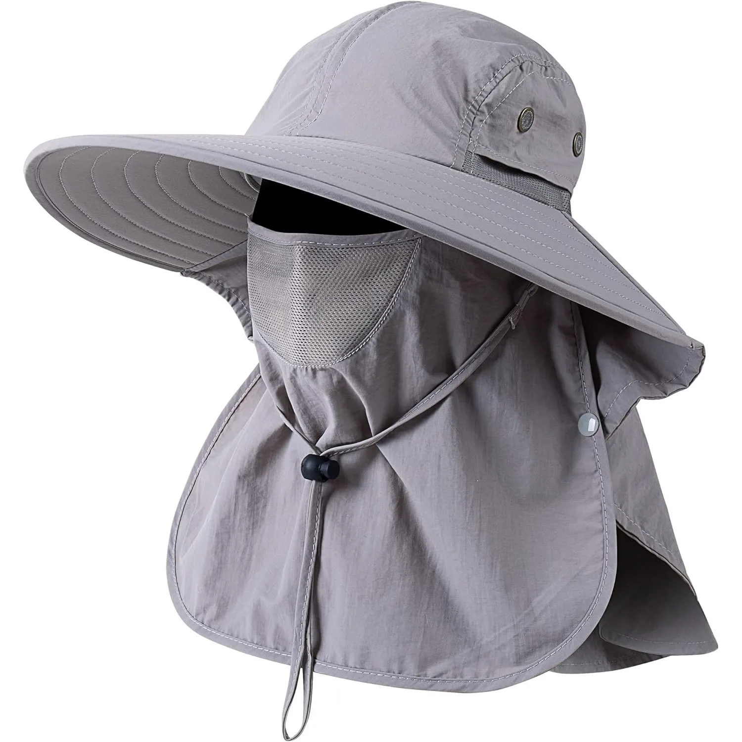 

Mens Women Fishing Hat UPF 50+ Wide Brim Sun Hat with Face Cover & Neck Flap