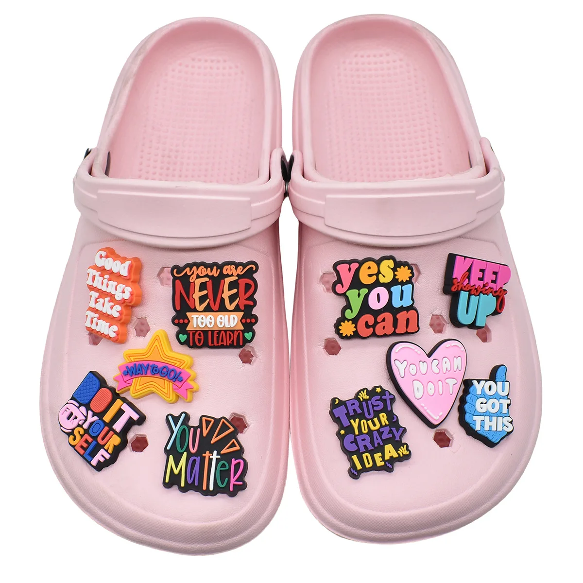 Phrase Shoe Charms Decoration for Crocs Pin Accessories Charms Bracelet Wristband DIY Shoe Party Gifts image 4