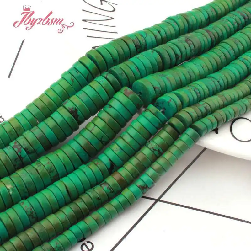 Heishi Green Turqupise Loose Beads for DIY Accessories Bracelet Necklace Charms Jewelry Making 15 inch 2x6/2x8mm/3x10mm/3x12mm