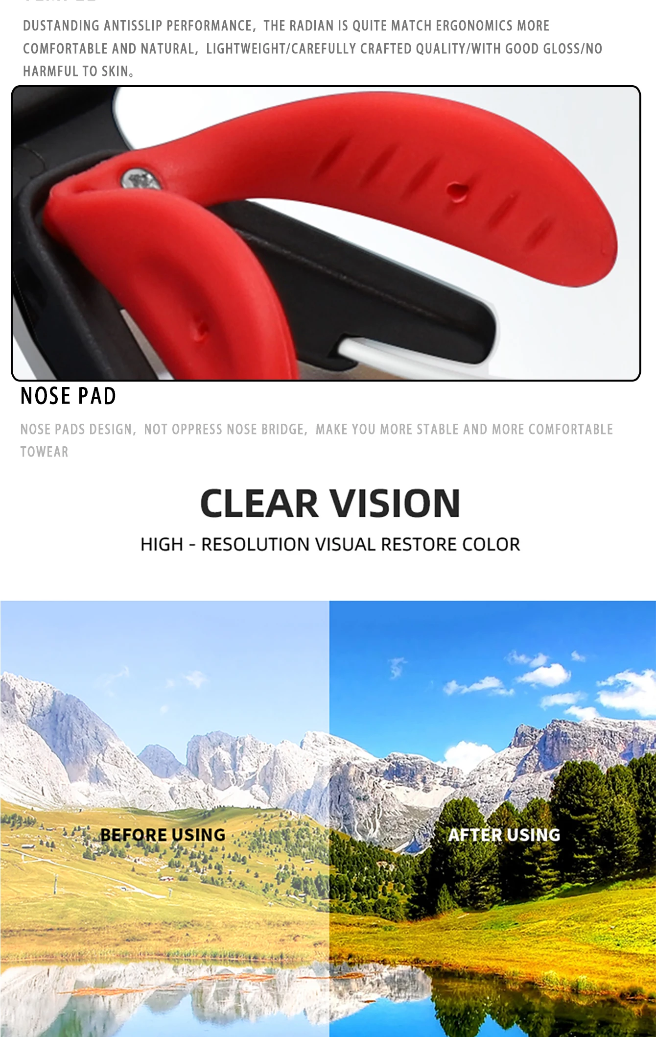 Marke Mode Frauen Männer Photochrome Sonnenbrille Outdoor Sport Angeln Radfahren Laufen Fahren Brillen Frauen Mode Brille – Detail 14