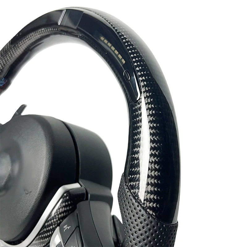 المنافسة LED عرض عجلة توجيه سيارة لسيارات BMW F30 F31 F35 F32 F10 F18 F20 تعديل عجلة القيادة ألياف الكربون الحقيقية