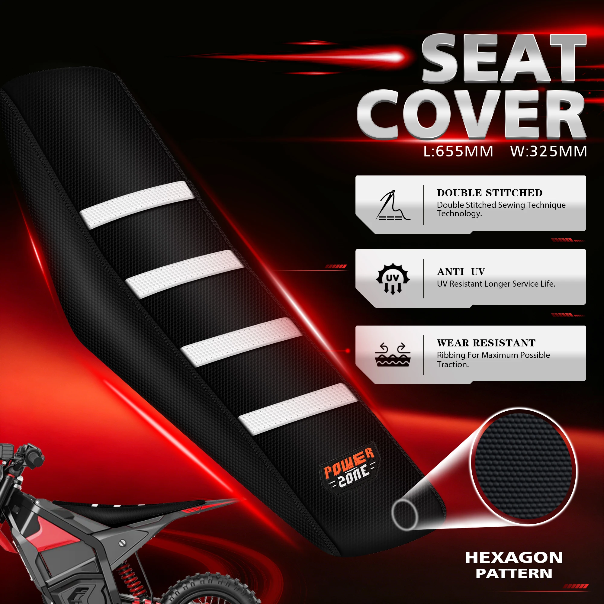 Queen X Black White Purple Motorcycle Accessories Seat Cover For Yozma IN10 YOZMA Dirt Bike Waterproof Non-slip Seat Cushions
