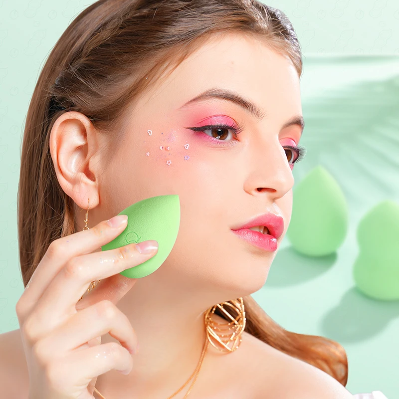 Docolor 3Pcs Makeup Sponge Set Lovely Pea Pod Shapes Beauty Egg Professional Cosmetic Puff For Foundation Concealer Blending