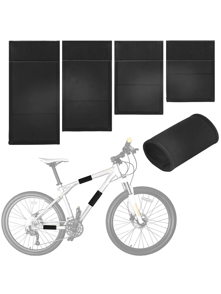 AliExpress NONE 3/4 Pcs Black Neoprene Bicycles Frame Protector Chainstay Scratch Resistant Stable Frame Sleeve for Bike Maintenance