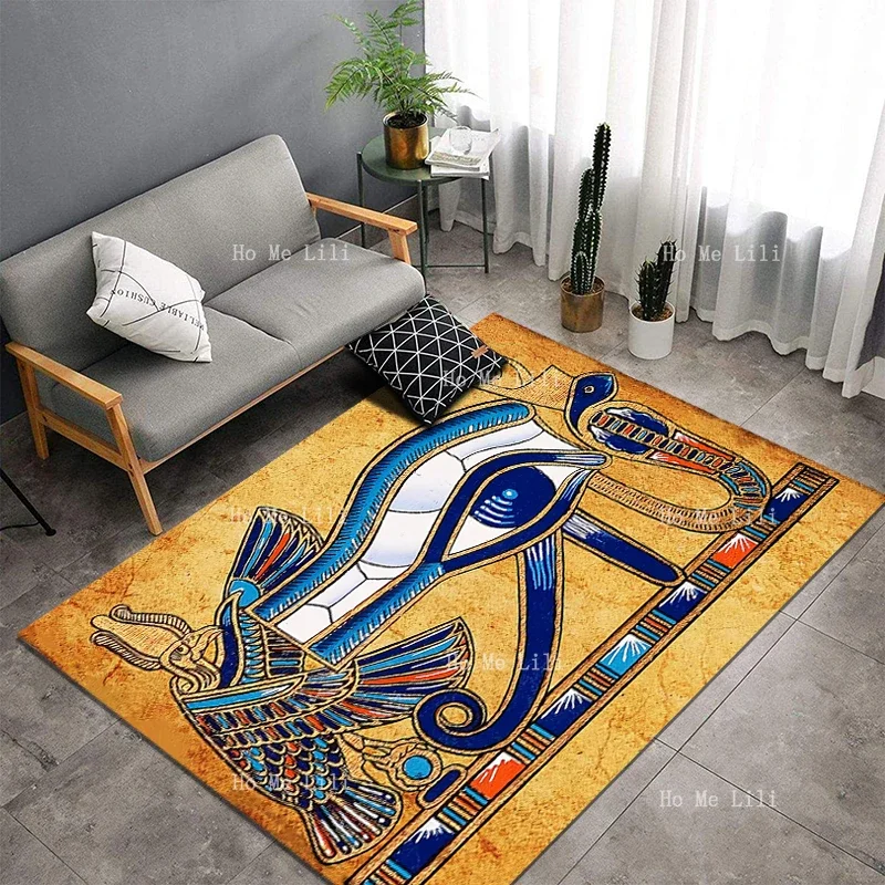 Papyrus Depicting The Eye Of Horus Hieroglyphics Pharaonic Artwork Non Slip Flannel Carpet