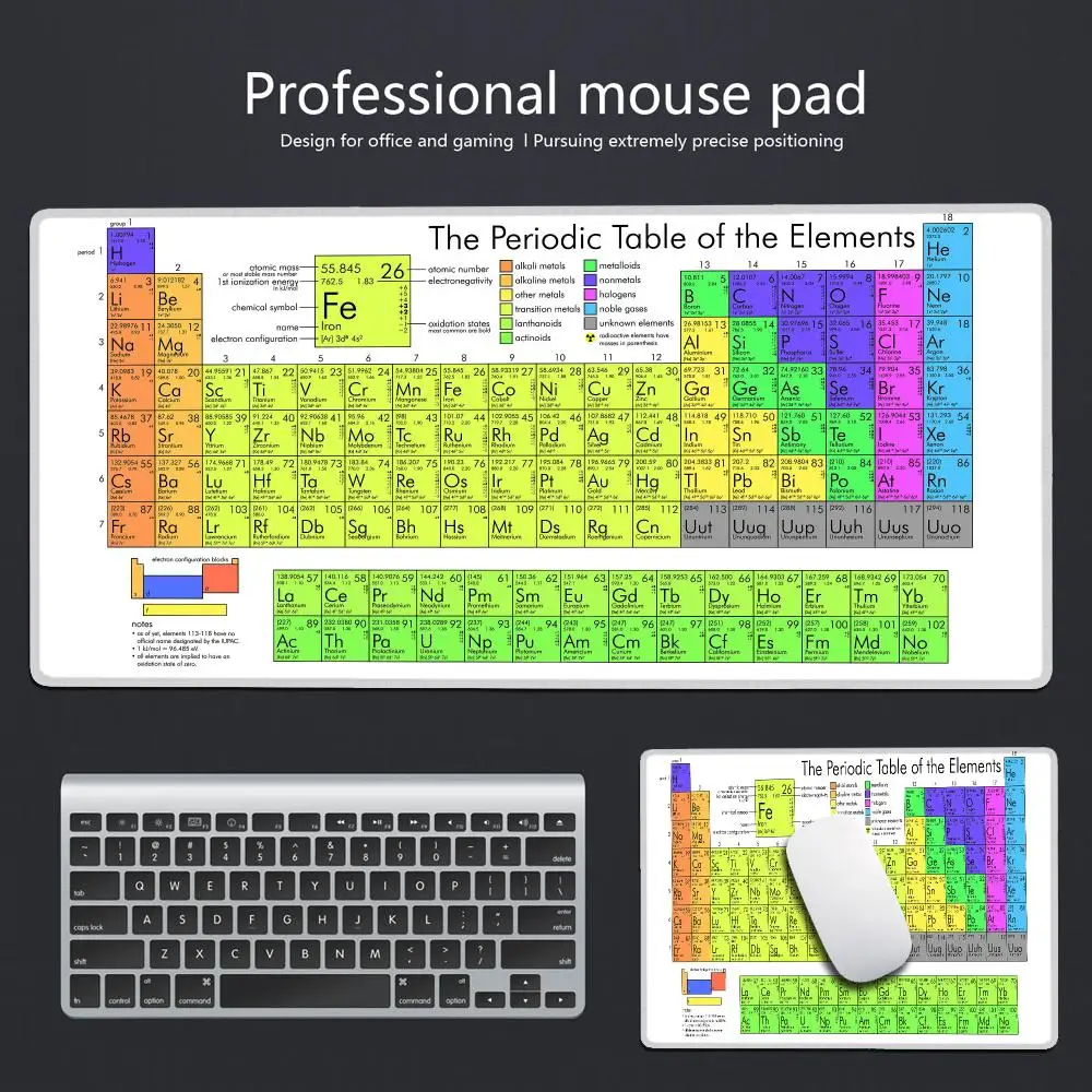 Periodic Table Of Element Mouse Pad Game XXL Custom HD Home Big Mouse Mat Desk Mat Office Carpet Gamer Natural Rubber HYBXAXC
