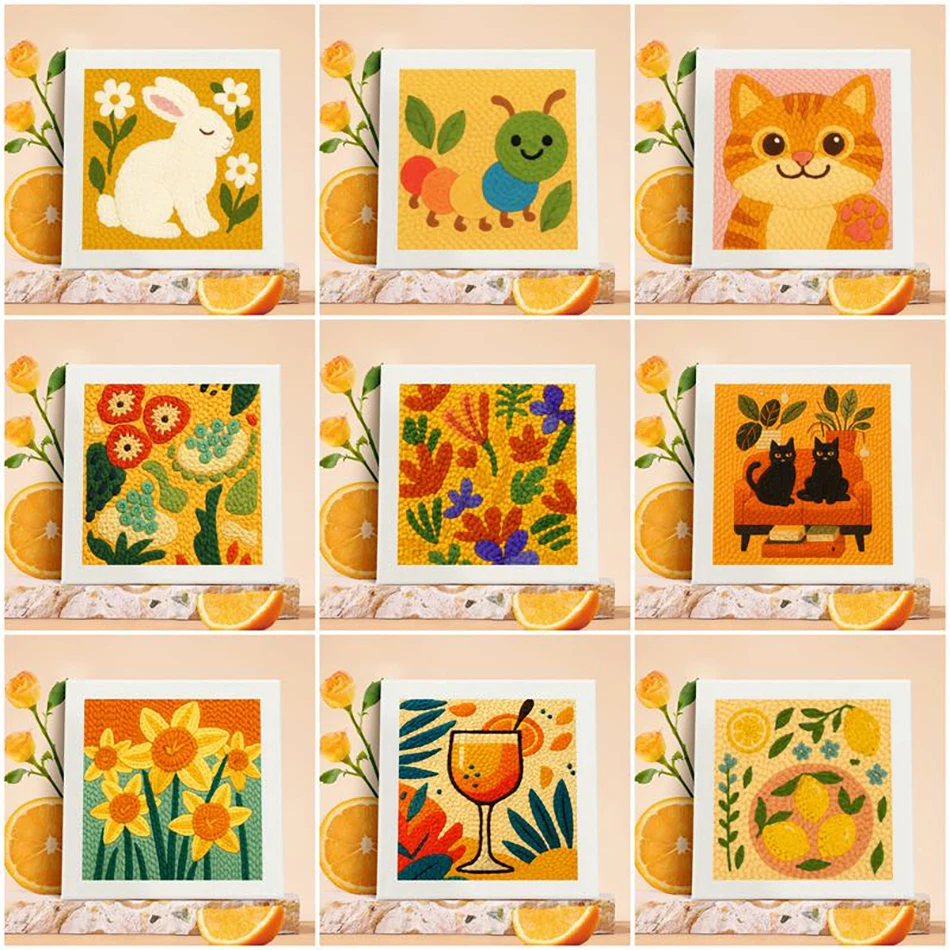 

GATYZTORY Embroidery Punch Needle Kit Stitching Tool Set Magic Embroidery Needle Pen animal Cross stitch set diy Crafts Sewing