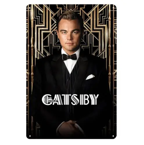 1p,Th Great Gatsby leonardo dicaprio Movie Metal Poster Tin Sign 20x30cm Plaque