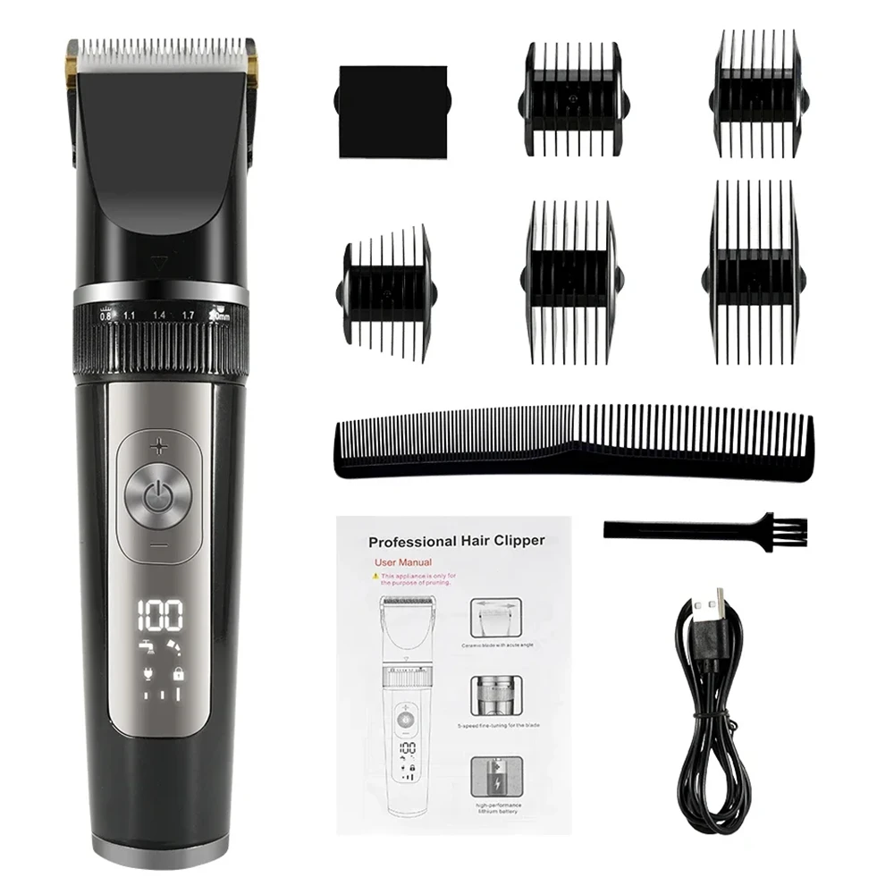 Electric Hair Clipper Portable Beard Trimmer Rechargeable Wet Dry Hair Cutting Machine Professional Haircut Kit For Grooming image 5