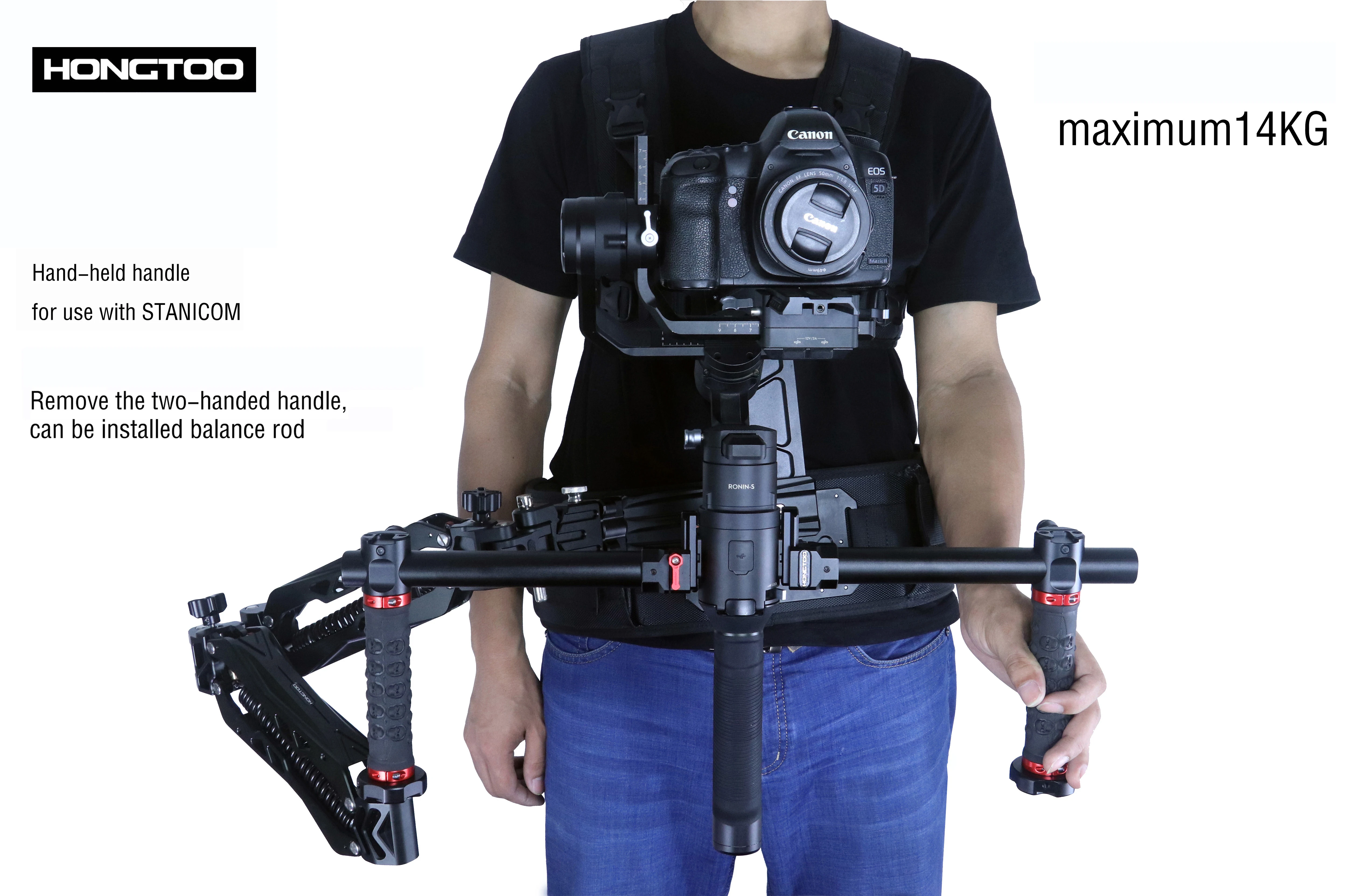 

Hontoo ручная система Steadicam Piggyback нагрузка 14 кг для Ronin S RS2 RS3 Pro для zhiyun weebill набор с двойными амортизаторами