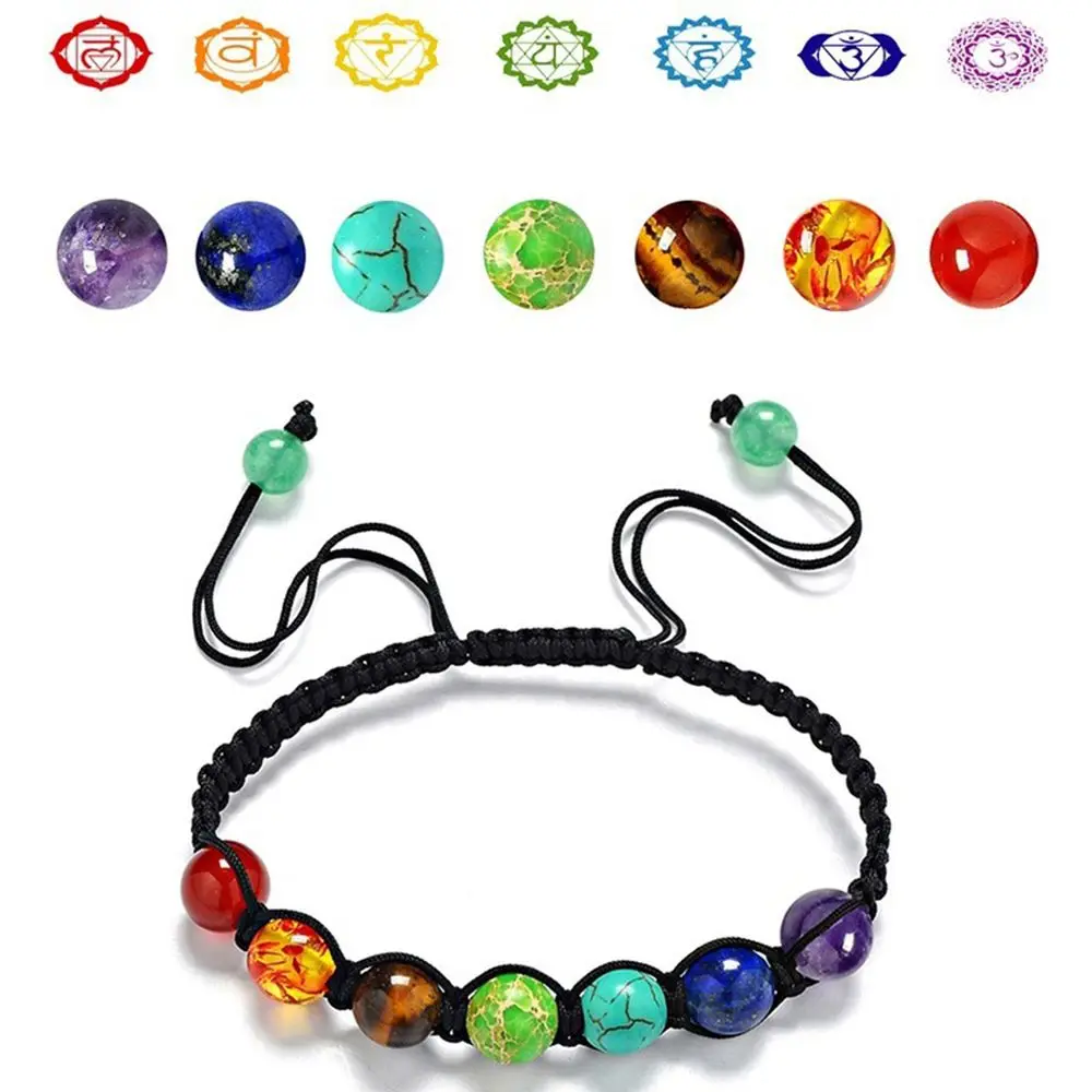 Dehnbarer Schmuck 8mm Perle Amethyst Tigerauge Heilung balance 7 Chakra Armband Naturstein Armreif Naturstein Armbänder