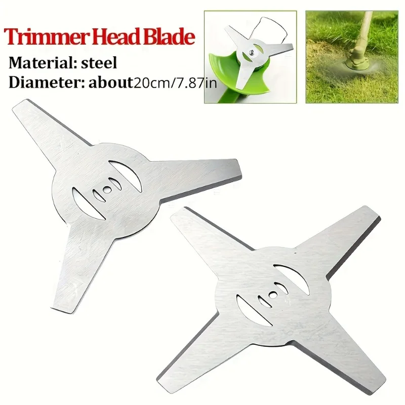 3‑Teeth Trimmer Blade Stainless Steel Grass Cutter Replacement Blade For Electric String Trimmer Lawn Mower With Mounting Kit