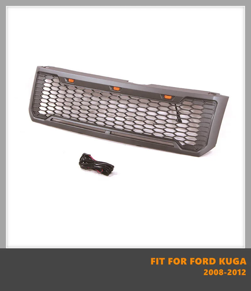 Good Quality ABS Front Middle Grill Racing Grills With LED Lights Fit For Ford Escape Kuga 2008-2012