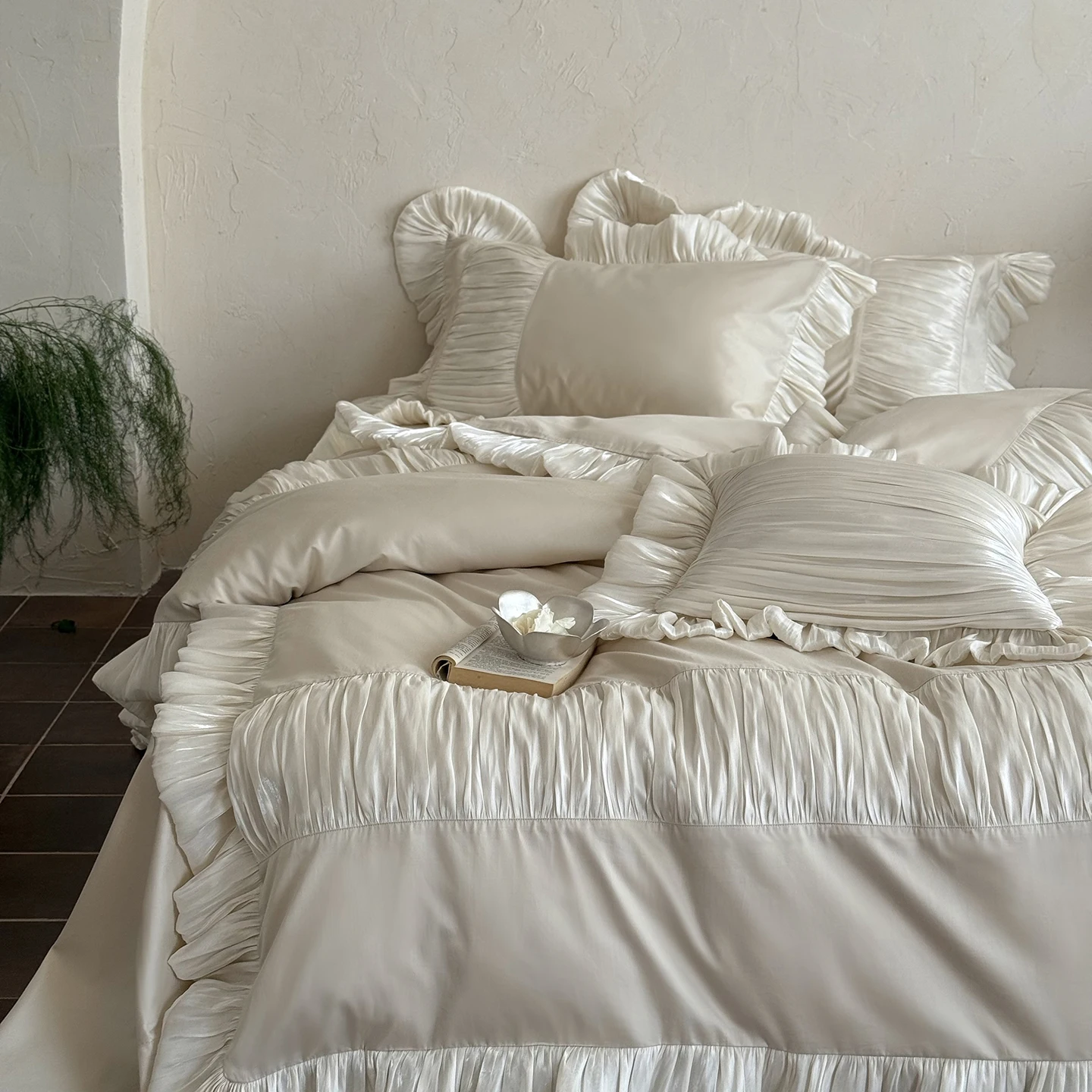 Svetanya Satin Egyptian Cotton Bedding Sets Bed Linens Pillowcase Sheet Duvet Cover Underwear