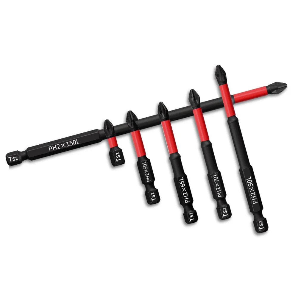 With Extension Rod Storage Holder Shock-Proof Bits Screwdriver 6pcs 25-150mm Anti-Slip Screwdriver Bits PH2 Screw Head Set