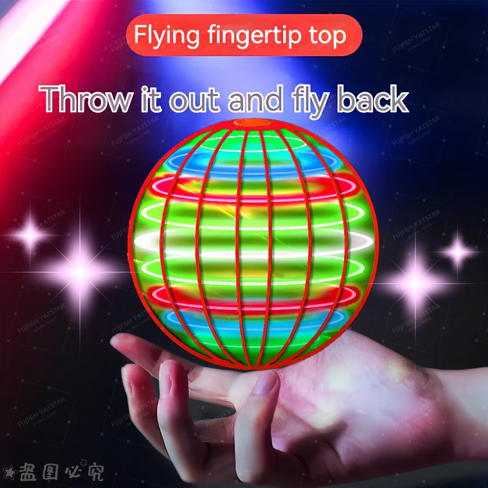 Flying Ball Toy Globe 360° Rotating Hand Controlled Orb Magic LED Lights Controller Boomerang Fly Spinners For Adults