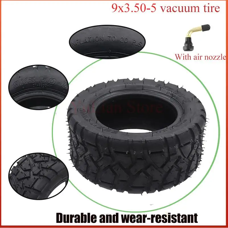 9x3.50-5 فراغ الإطارات لايحتاج الإطارات نوعية جيدة 9 بوصة مقاومة للاهتراء ل سكوتر لوح التزلج الكهربائية ، أجزاء كنس الثلج #1