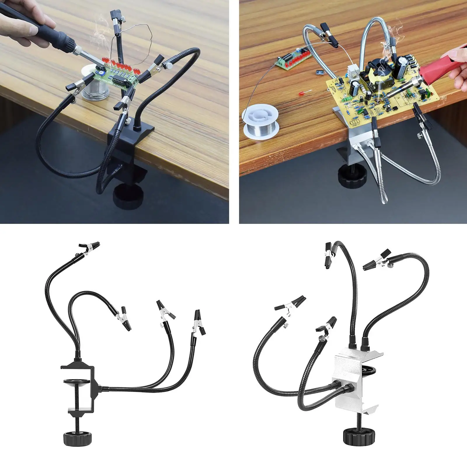 

4PCS Flexible Arms Helping Third Hand Tool Tabletop Clamp Welding