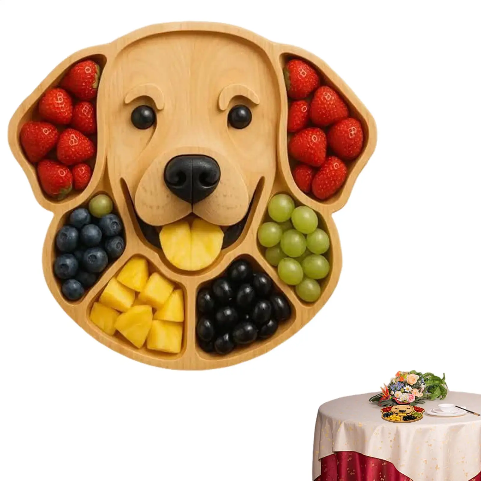 

Snack Charcuterie Board Candy Dish Platter For Party Dog Face Shaped Cheese Meat Charcuterie For Birthday Spring Holiday
