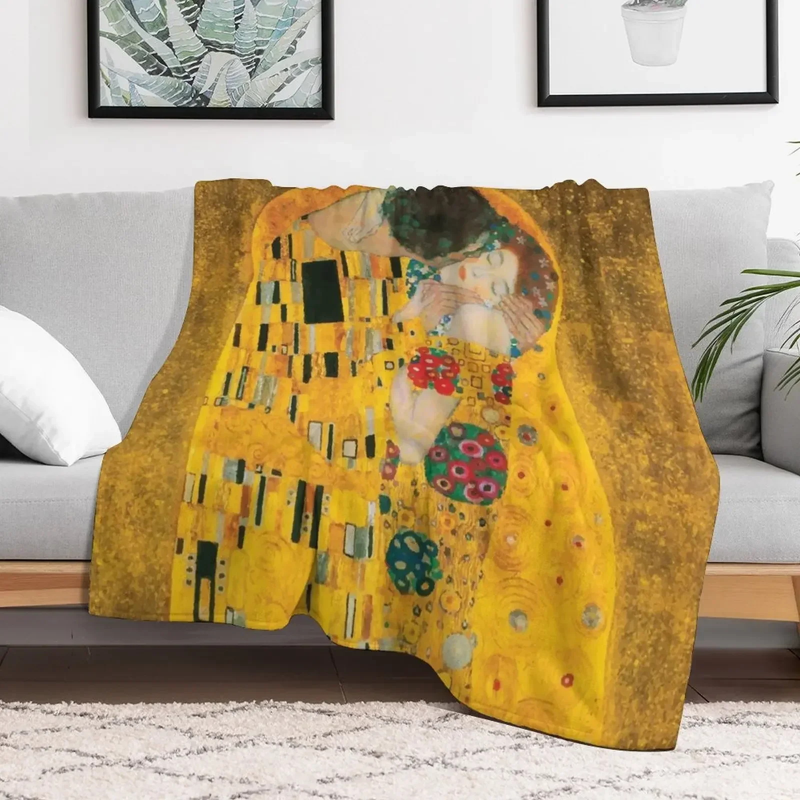 Gustav Klimt | The Kiss Throw Blanket blankets ands Flannel Weighted Multi-Purpose Blankets