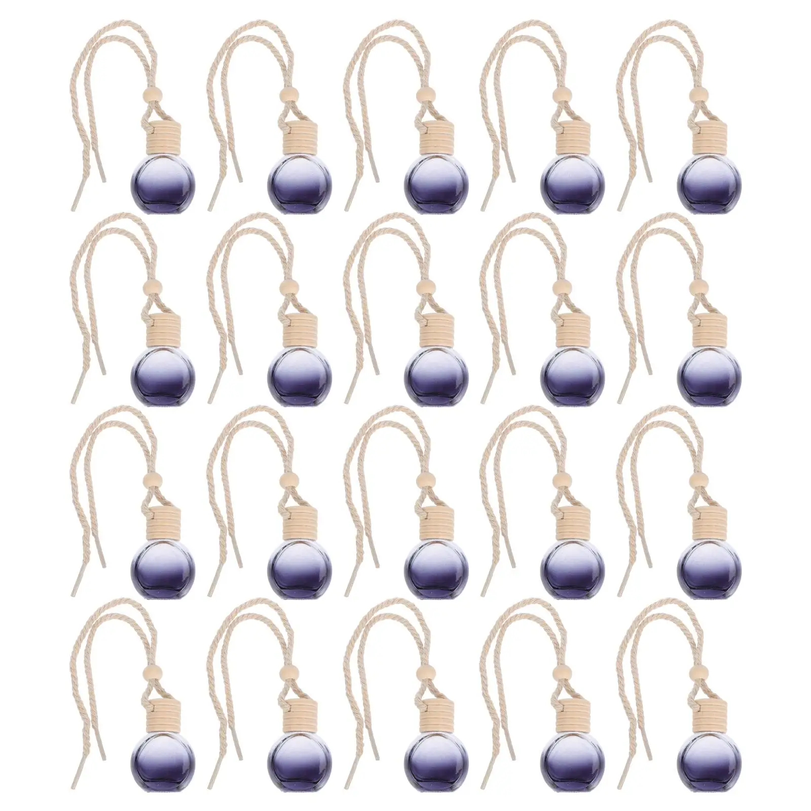 

20 Pcs Car Freshener Diffuser Hanging Decoration Perfume Bottle Pendant Aromatherapy Scent Black Cotton Rope