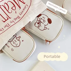 Canvas Large-capacity Pen Bag Aesthetic School Cases Kawaiii Stationery Pencil Pouch Kawaii Supplies Korean Organizer Pencilcase