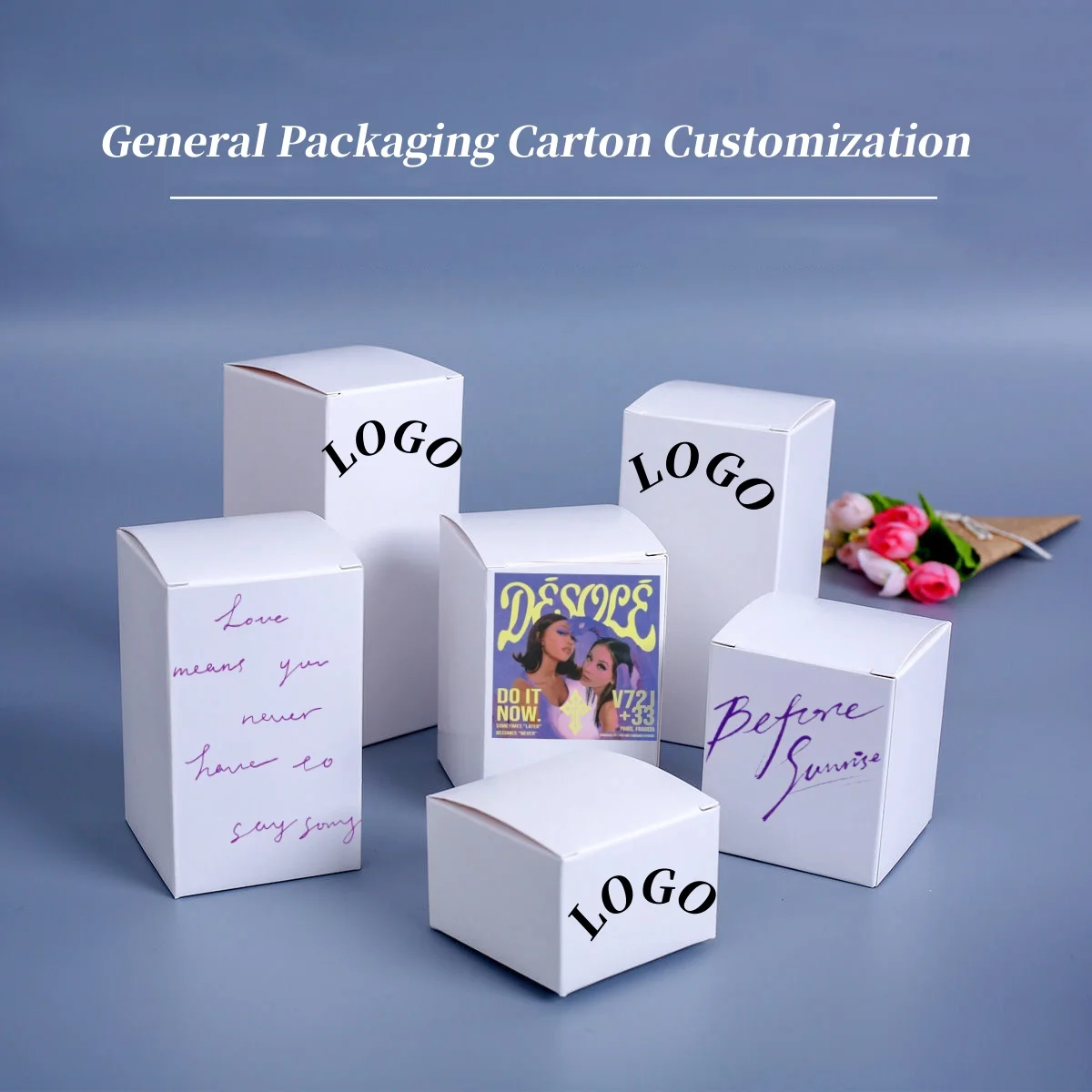 Packaging Small Carton, General Trademark Logo Color Box, Makeup Gift Box, DIY Manual Box, Printing Customization