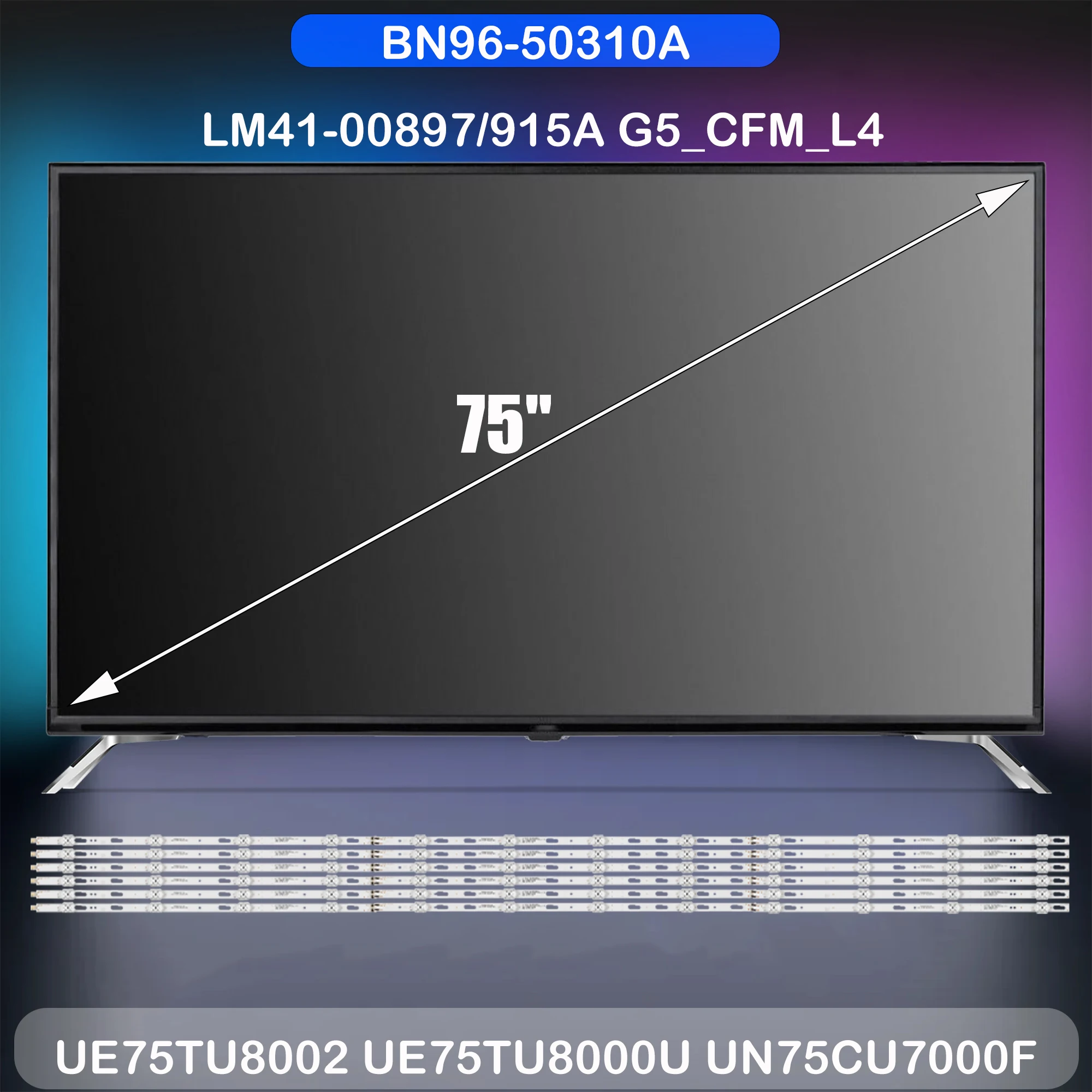 

Лента светодиодной подсветки для UN75TU7000F UN75TU700DF UN75TU8000F UN75TU8200F UE75TU8070 UE75TU8072 UE75TU8005 UE75TU8000 UE75TU7092