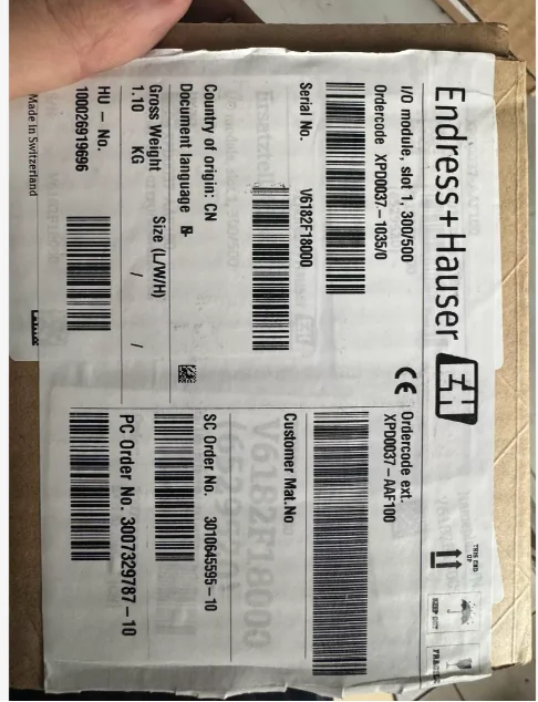 Endress+Hauser I/O Module Model: XPD0037-10S3/0 Serial Number: V618ZF18000