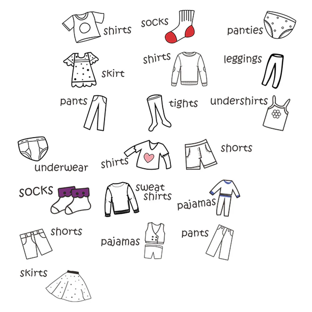 

Dresser Sort Labels Wardrobe Stickers for Kids Clothing Decals Detachable Apparel