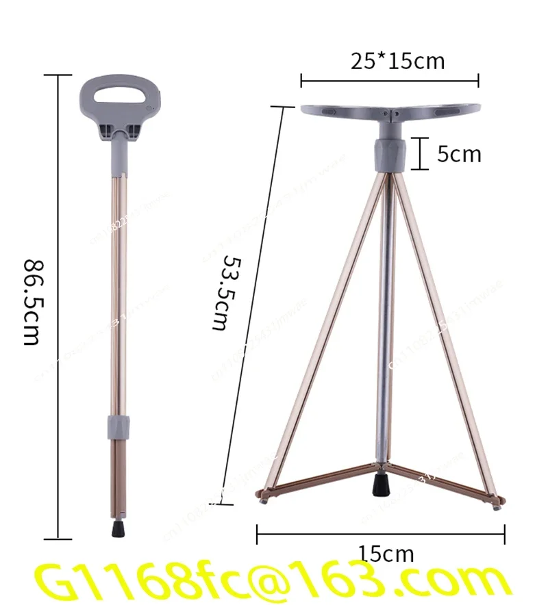 High Quality Outdoor Folding Aluminum Alloy Cane Mobile Power Bank  New Multi Functional Mountaineering Cane part