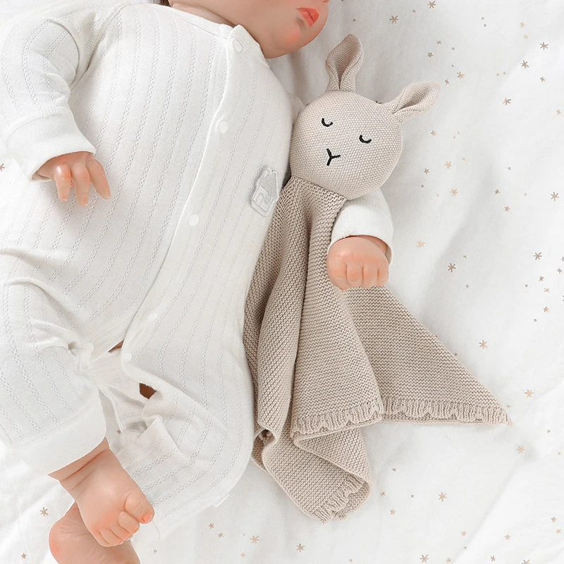 Cute Baby coperte di sicurezza Infant Kids Boy Girl lenitivo Sleeping placare asciugamano morbido cotone lavorato a maglia accessori Netural neonato