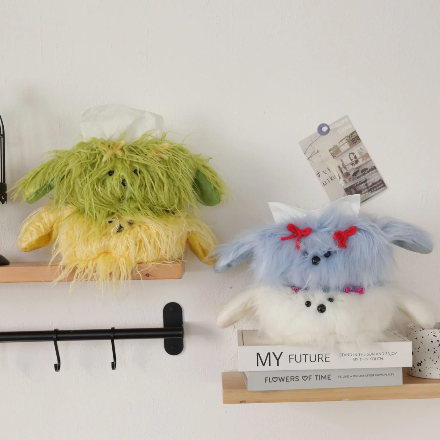 

Cute Cartoon Plu Dog Tissue Box Der Sle Bedroom Decor Polyester Fiber Rectangular ape Non-Dust Proof Design