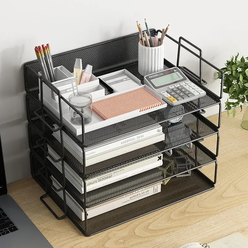 A4 big Multi-Layer Metal File Rack Can Be Superimposed Storage Box Folder File Rack Office Desktop Art Shelf лоток для документ