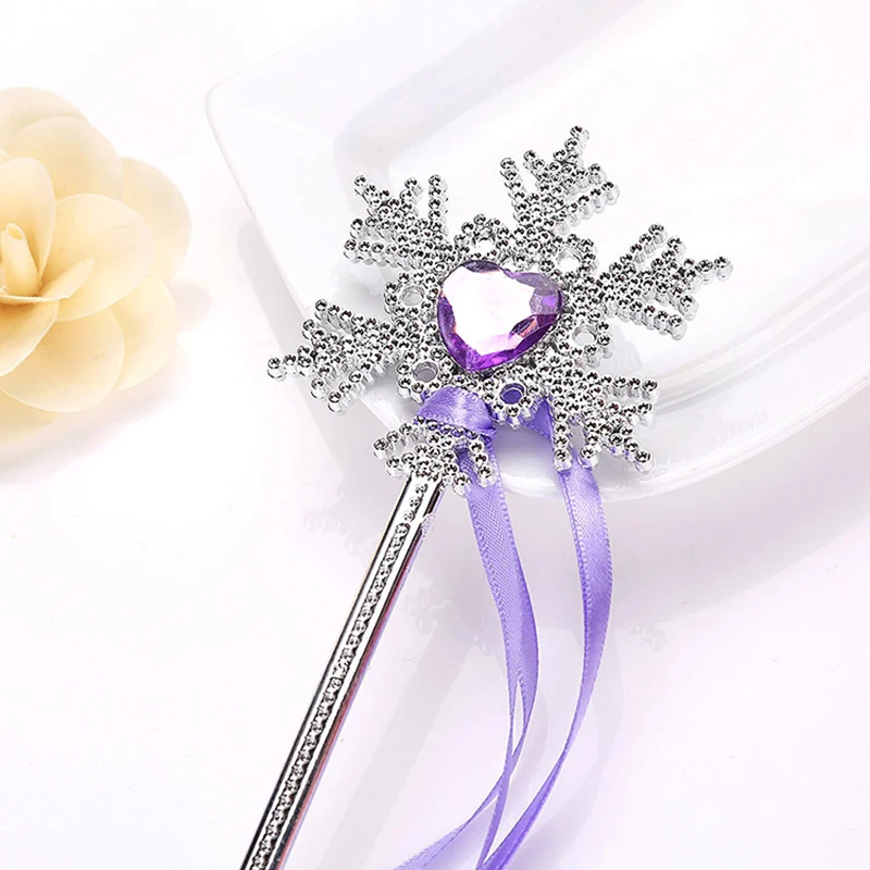 1Pcs Cute Fantasy Snowflake Fairy Wand Birthday Party Halloween Princess Cosplay Prop Children\'s Magic Wand Girl Birthday Gift